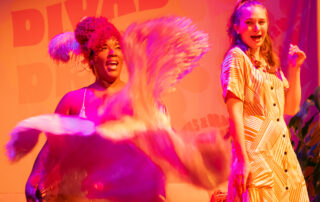 Drag artists Texas Tea Cakes and Kara Morgan perform in Divas & Drag, presented by An Opera Theater. Photo by Brittany Powell